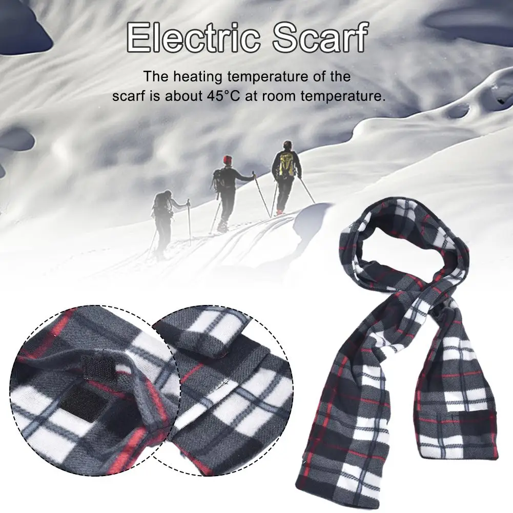Heated Winter Electric Scarf USB Rechargeable Rapid Heating Scarf Heating Warm Unisex Collar For Outdoor Activities Warm