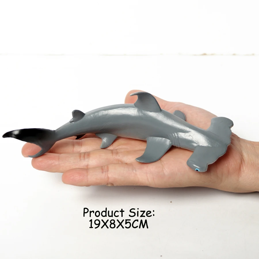 Реалистичные морские фигурки животных орка кальмары акулы Дельфин черепаха парусник Осьминог фигурки миниатюрные развивающие игрушки подарок для детей - Цвет: Hammerhead shark A