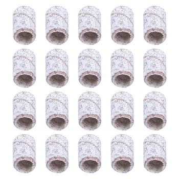 

100pcs Professional Nail Sanding Bands Nail Art Sandcloth Drill Bits Manicure Sanding Sleeve Grinding Head Polisher Sanding Ring