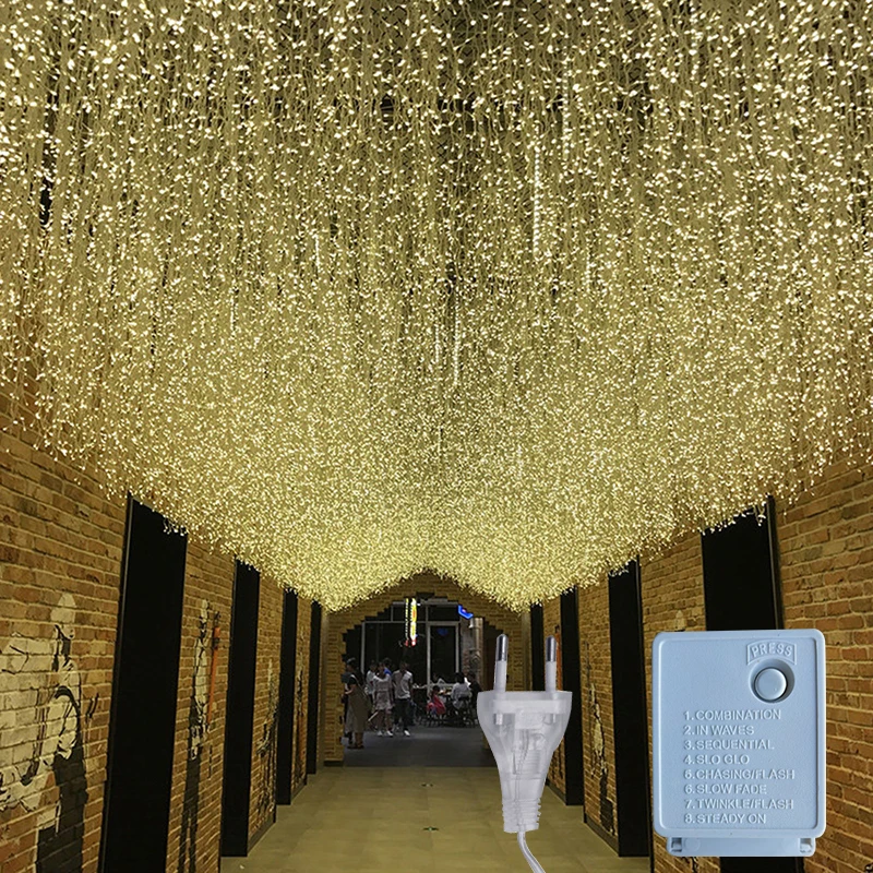 thumbnail image 1 of LED Icicle String Light Christmas Garlands Curtain Fairy Lights Waterfall Outdoor Waterproof For Home Party Garden Room Decor, 1 of 5