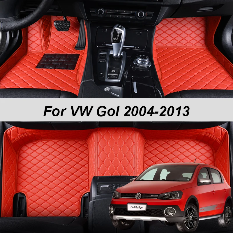 Leather Car Floor Mats 100% Fit Made For VW Volkswagen Gol G6 G5 2005 2006 2007 2013 Carpet Rugs Foot Pads Accessories car floor mats floor mats floor rugs