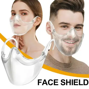 

PC Protective Mask Durable Mask Face Shield Combine Plastic Reusable Transparent Mouth Face Mask Bandage Kitchen Tools 2020