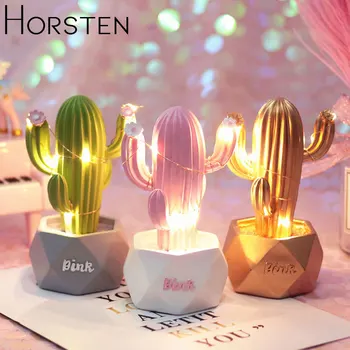 

Ins Resin Cactus LED Table Night Light Star Light Kids Room Decoration Night Lamp for Girls Children Birthday Xmas Gift