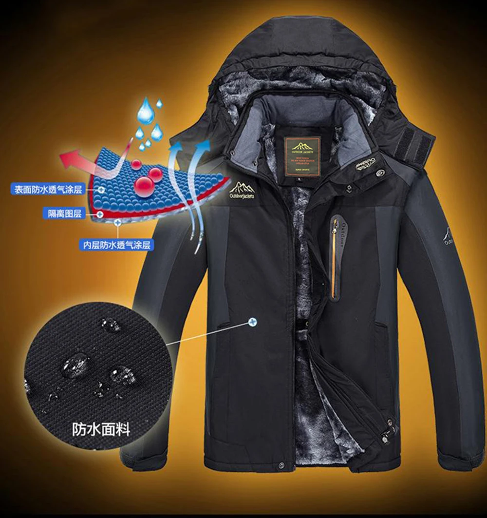 Зимняя парка, пальто, плюс бархатная утепленная куртка, Мужская Уличная ветрозащитная куртка с капюшоном, Толстая теплая хлопковая верхняя одежда, пальто