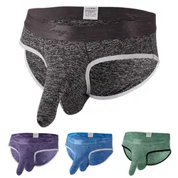 Stylish Male Underwear Solid Color Underpants Mid Waist Breathable Briefs  Panties    Men Briefs
