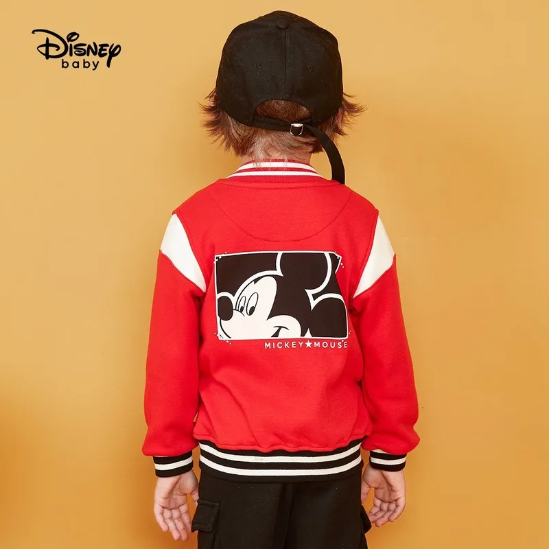 Disney mickey minnie/Коллекция года; бейсбольная форма для мальчиков; сезон весна-осень; модная бейсбольная одежда; детская куртка; красное Стеганое пальто для малышей