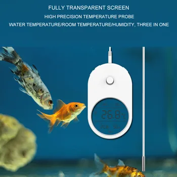 

With Probe Home Mini Hygrometer LCD Display Alarm Adhesive Room Temperature Aquarium Thermometer Fish Tank High Accuracy 3 In 1