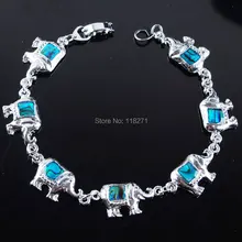 WOJIAER Мода Новой Зеландии бусины из галиотиса слон с серебряным покрытием браслет 7 дюймов Шарм PK1736