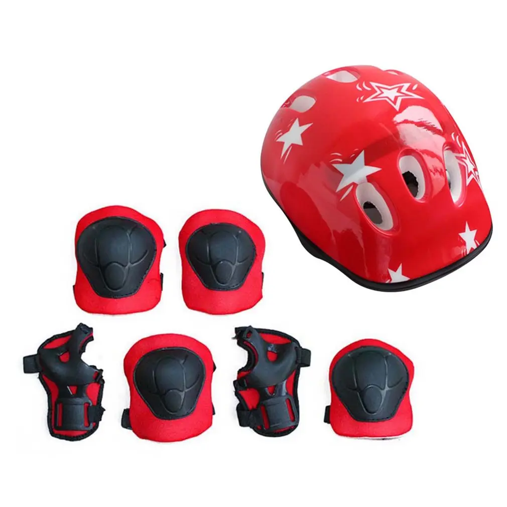 6/7PCS KIDS Protective Gear Set Toddlers Elbow Knee Wrist Helmet Guard Pad Skate 