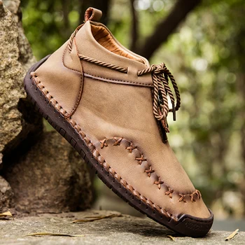 

Men Casual Boots for Male Fashion Men's Ankle Boots Design Leather Boots Autumn Driving Shoes Accept Dropship Plus Size 38-48