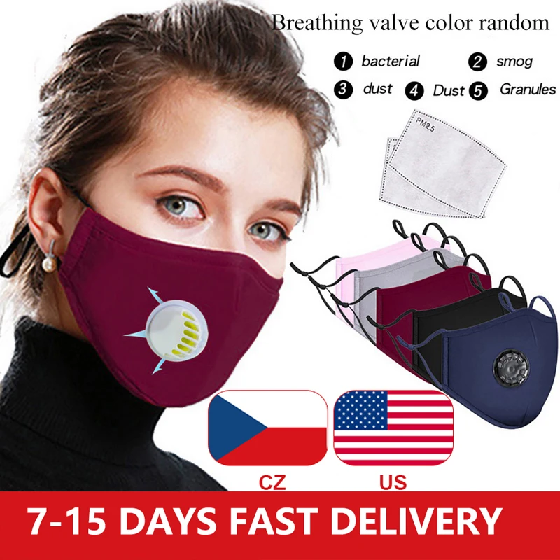 Anti-Pollution-Mouth-Mask-With-2-Replaceable-Filters-PM2-5-AntiDust-Breathable-Cotton-Face-Mask-Washable