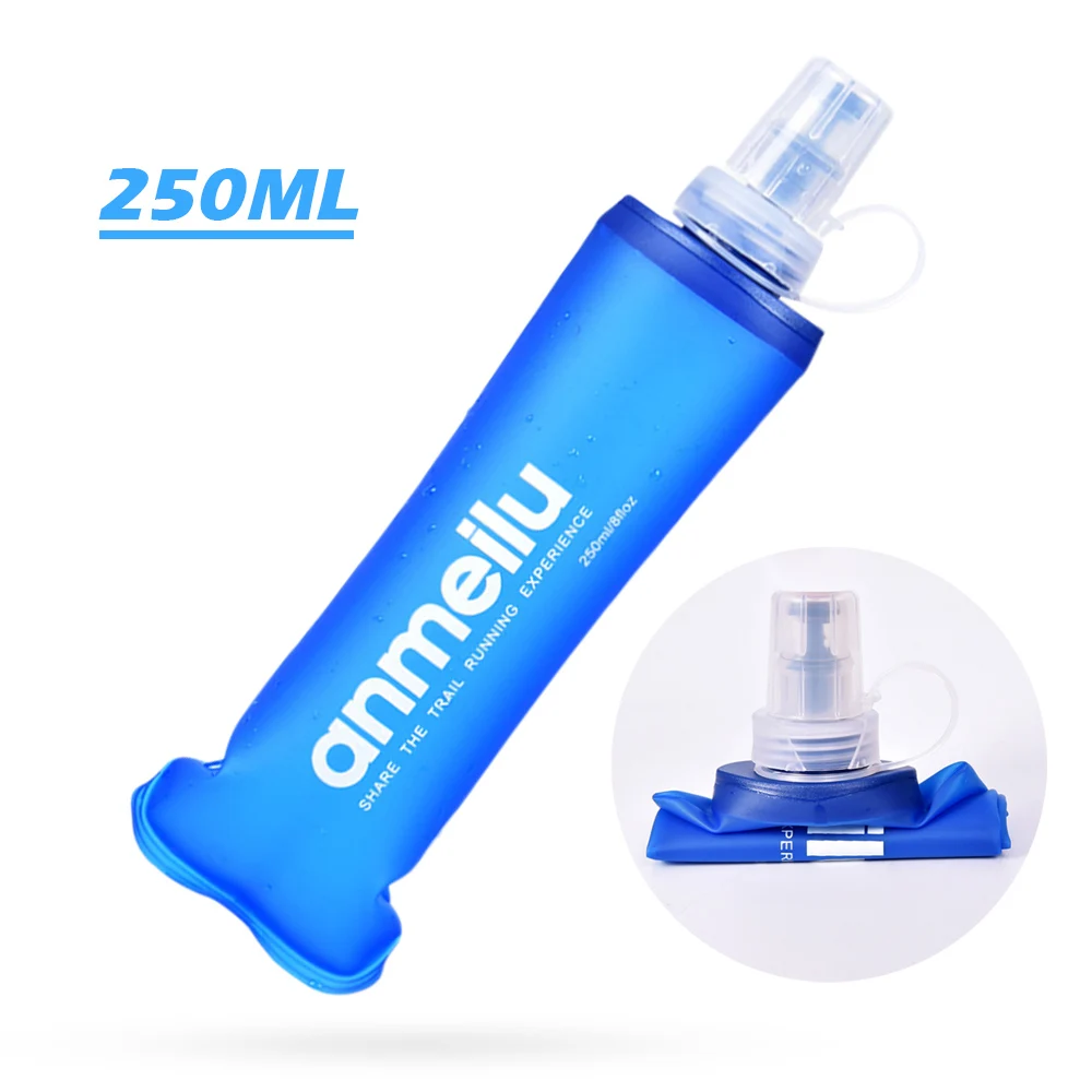 New 500/250ML Collapsible Water Bottle Reusable Drinking Water Bottle Anti Leakage With Straws For Travel Outdoor Sports Camping - Цвет: 1