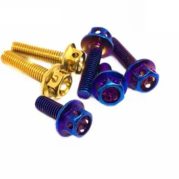 

1 PCS Motorcycle Modification Gold-plated/Burnt Titanium Screw 304 Stainless Steel Hexagonal Hollow M4/5 Fixing Screw Replace
