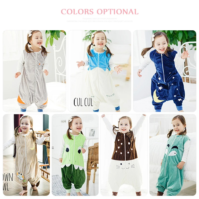 SLIAXIU/фланелевые детские пижамы кигуруми; комплект зимних пижам без рукавов с изображением животных; Детские пижамы для мальчиков и девочек; одежда для сна; комбинезоны