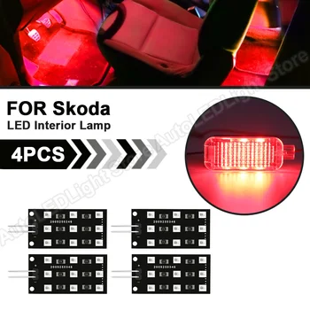 

4Pcs For SKODA Kodiaq Karoq VW Arteon SEAT Audi White Red Blue LED Chipset LED Footwell Light CANBUS Indoor Light Footwell Lamps