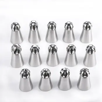 

14 pcs/set Sphere Ball Tips Russian Icing Piping Nozzles Tips Pastry Cake Decor Stainless Steel Cake and Fondant Mold Drop ship