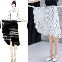 Летние женские миди юбки корейские Бохо богемные оборки женские пляжные праздничные в горошек Многослойные расклешенные юбки с высокой талией для женщин
