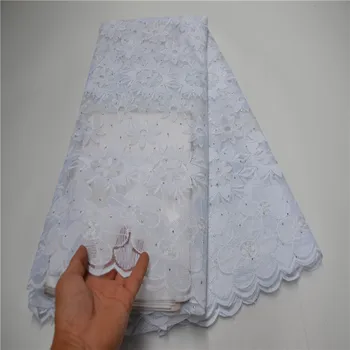 

Royal Blue 2021 white stones Lace Nigerian Lace Wedding Garment African Lace Fabric High Quality French Tulle Lace Fabric