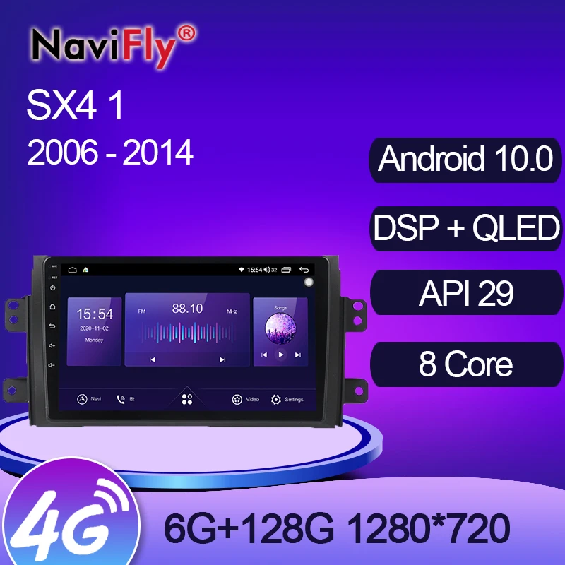 NaviFly 7862 QLED 1280*720 6 ГБ + 128 Гб Carplay Android 10 автомобильный стерео головное устройство GPS