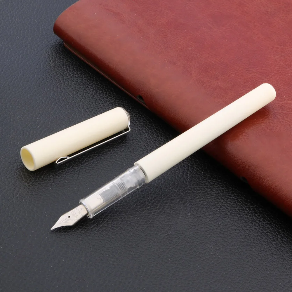 Бренд Jinhao 991 пластиковая перьевая ручка цвет слоновой кости Белый F Nib