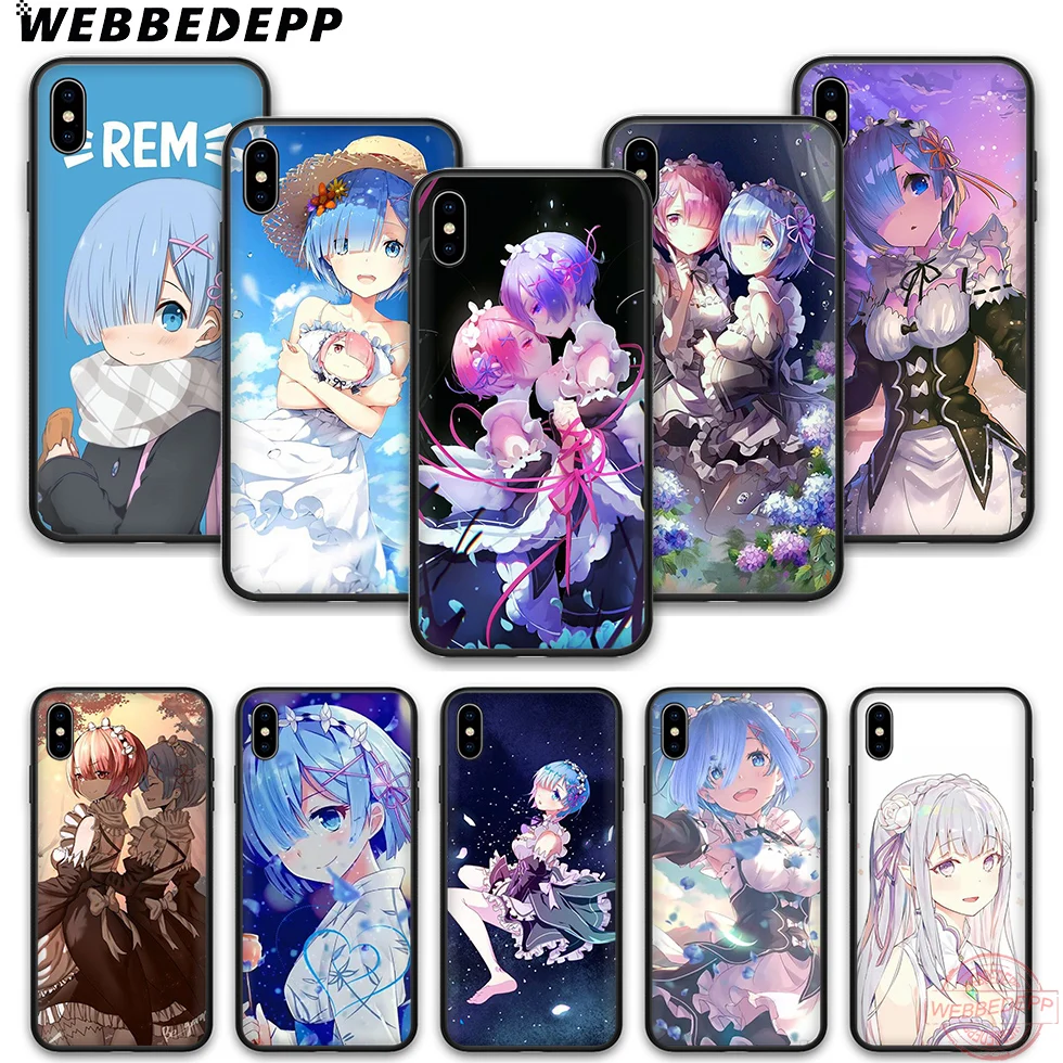 WEBBEDEPP аниме RE ZERO Remu Мягкий Силиконовый ТПУ чехол для телефона iPhone 5 6 7 8 Plus X XS XR Max