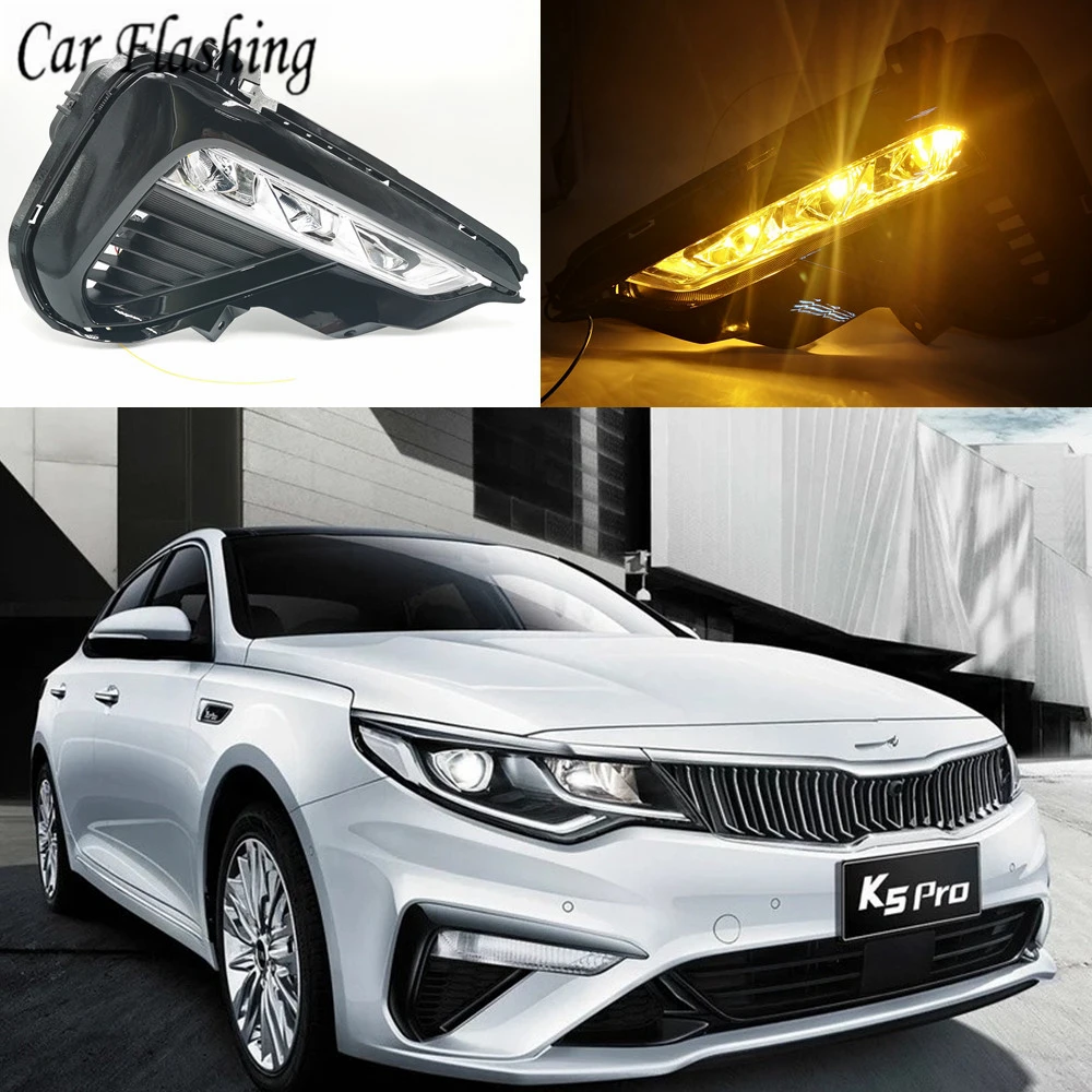 Car Flashing 1 Pair LED Daytime Running Lights For Kia Optima K5 2019