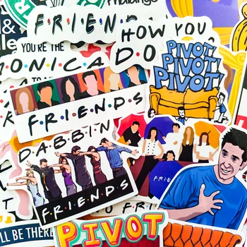 

34pcs/Set Friends tv show funny Creative badges DIY decorative stickers Cartoon PC wall notebook phone Home garden Graffiti