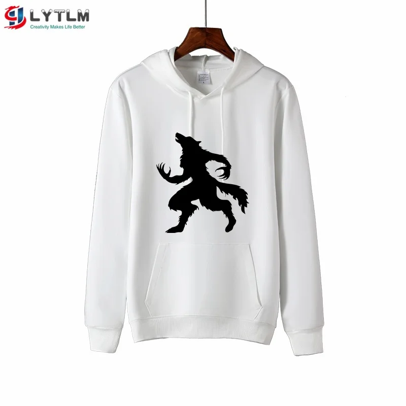 MS6118 White LYTLM/толстовки с капюшоном для подростков на Хэллоуин; детская толстовка с капюшоном с принтом животных для девочек-подростков; осенняя одежда для маленьких девочек; детская толстовка с капюшоном с изображением волка - Цвет: MS6118 White