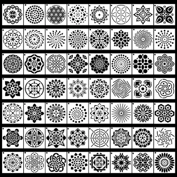 

56 Pack Mandala Dot Painting Templates Stencils Perfect for DIY Rock Painting Art Projects 3.6x3.6 inch 9X9 cm