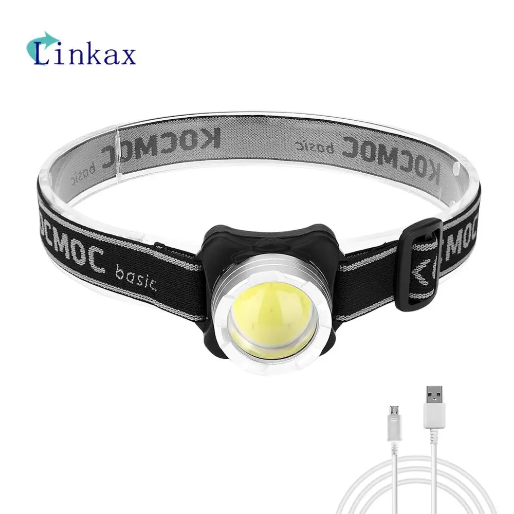 

Rechargeable COB LED Mini Headlight 4-Mode USB Charging Headlamp Night Fishing Camping Flashlight Hunting Frontal Head Torch