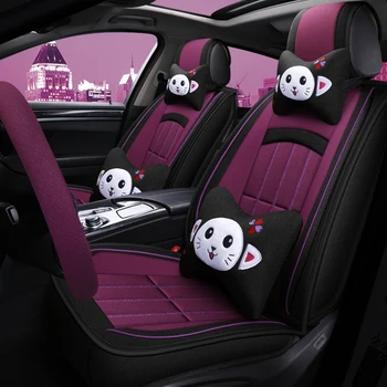 

Full Coverage flax fiber car seat cover auto seats covers for lada 2107 2110 2114 grant kalina largus priora samara vesta xray