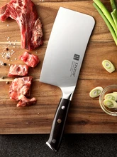  XINZUO 6.5'' Inch Bone Chopper Knife High Carbon X5Cr15Mov Stainless Steel Chinese Kitchen Knives Butcher's Knife Ebony Handle 