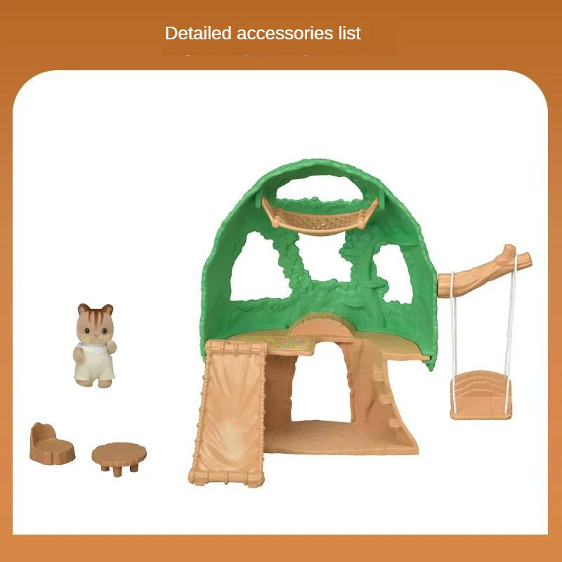 Sylvanian Families Toy Kindergarten Tree Cabin Contains Baby Squirrel High 15cm Girl's Play House D - 4000249063352