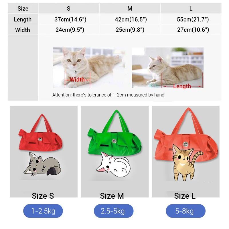 Cat Carrier Bag For Cleaning Ear Trimming Nail Injection and Feeding Medicine Pet