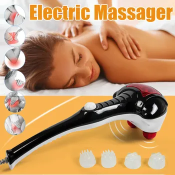 

Handheld Percussion Infrared 2 Massage Heads Polar Speed Adjustment Roller Electric Dolphin Massager for Muscle Pain Relief