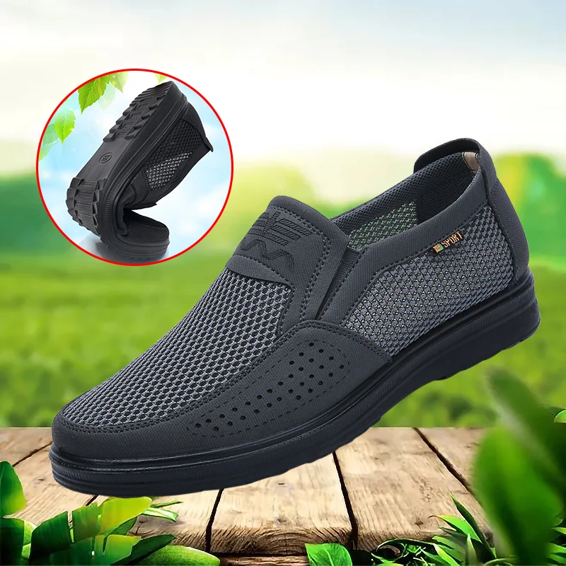 

Summer Men's Mesh Shoes Breathable Large Size 38-48 Slip-On Flats Footwear Lightweight Comfortable Casual Shoes Male Sneakers
