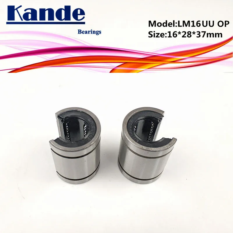 Kande подшипники 2 шт. LM16OP LM16UUOP LM16UU OP линейные подшипники открытого Тип ЧПУ Линейный LM16OP 16*28*37 мм