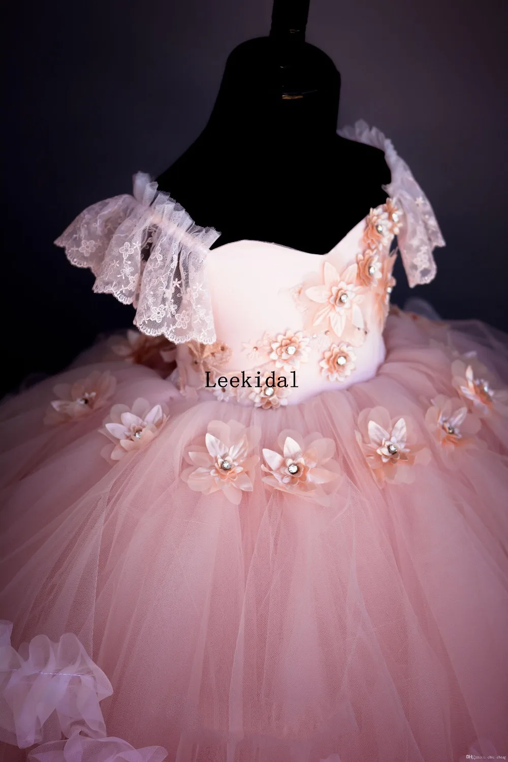 pink-lace-beaded-flower-girl-dresses-ball (3)