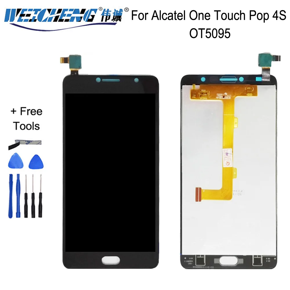 Weicheng Per Alcatel One Touch Pop 4S 5095 Ot5095 Display Lcd + Touch Screen Con Cornice Digitizer Assembly Per Alcatel Ot5095 Lcd