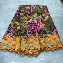 Высокое качество Новое поступление Анкара хлопковые восковые кружева восковая ткань африканская вышивка голландский воск с кружевной тканью WD101711