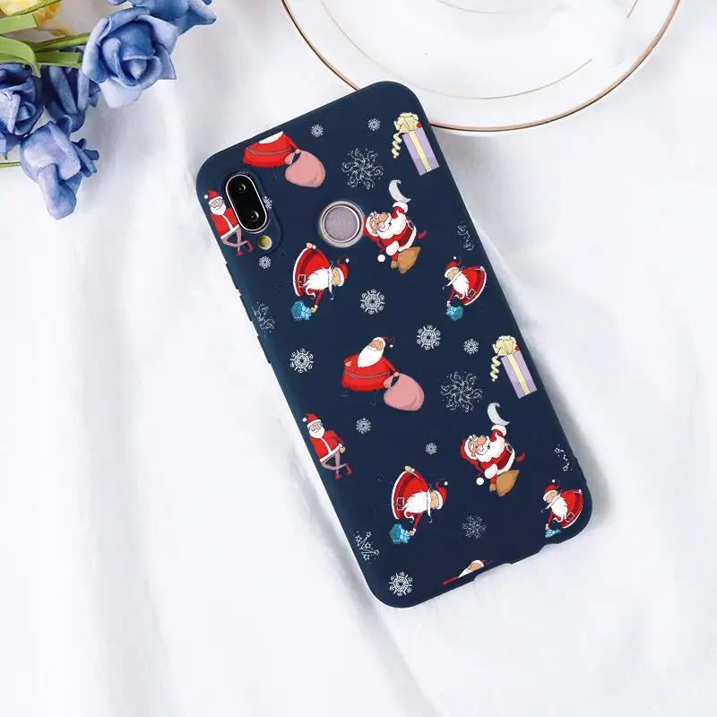 Чехол с рождественским рисунком снеговика медведя в подарок для huawei P20 Lite P30 P20 Pro P10 P9 P8 Lite P Smart