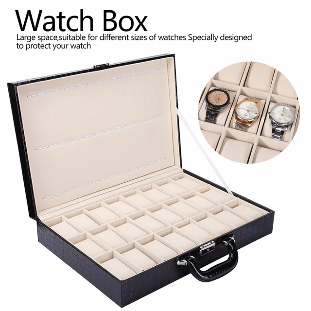 FONSIE® brown check Watch box storage organizer case for men and women  luxurious faux leather collection 10 slots with premium velvet cover  pillows. : : Watches