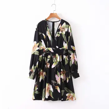 

Summer dress 2020 sexy dress vintage plus size black Grand Prix Floral Printed zaraing women Dress sheining vadiming XDL2528