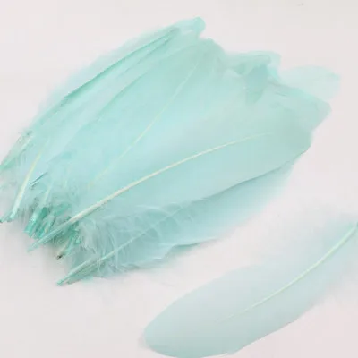 lt Blue Green 50pcs Пуховые перья многоцветный Шлейф 14-20 см перо отделка для рукоделия свадебное платье Вечерние DIY украшения аксессуары 50 шт - Цвет: lt Blue Green 50pcs