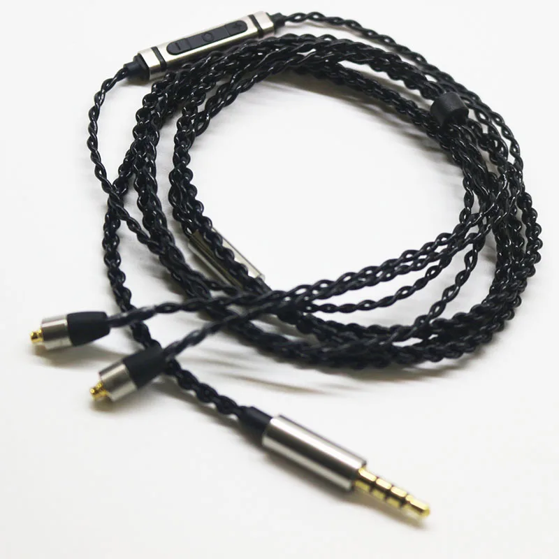 diy earphone MMCX cable with mic headset upgrade line headphones accessories for se535 se846