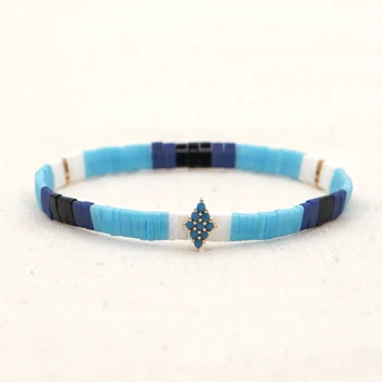 

Go2boho Women Jewelry Beads Bracelet Glass Bracelets Geometric Logo 2020 New Miyuki Tila Pulseras Mujer Summer Beach Boehmian