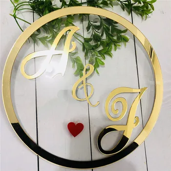

New Custom Initials Wedding Gifts Acrylic Cut Personalized Bride Groom Initials Anniversary Party Decoration Wedding Gift Supply