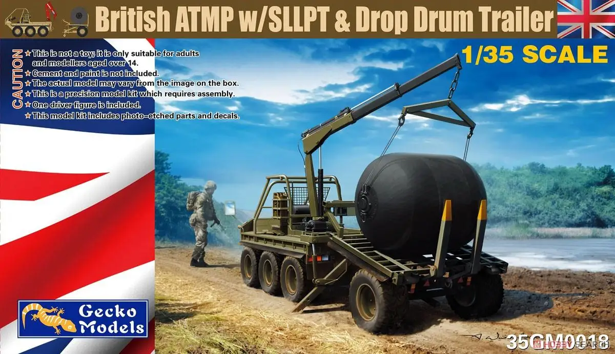 

Gecko Models 35GM0018 1:35Scale British ATMP w/SLLPT Drop Drum Trailer