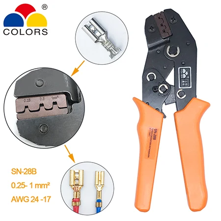 sn-48b 8 jaws toolkit crimper crimping tool for 2.54/XH2.54/5557/2.8/4.8/6.3/ tube terminal ect. wire stripper hand tool pliers - Цвет: Красный