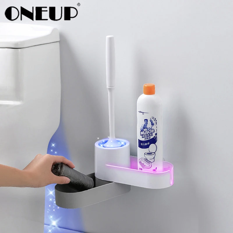 ONEUP TPR держатель для унитаза с силиконовой щеткой настенный бытовой чистящий пол